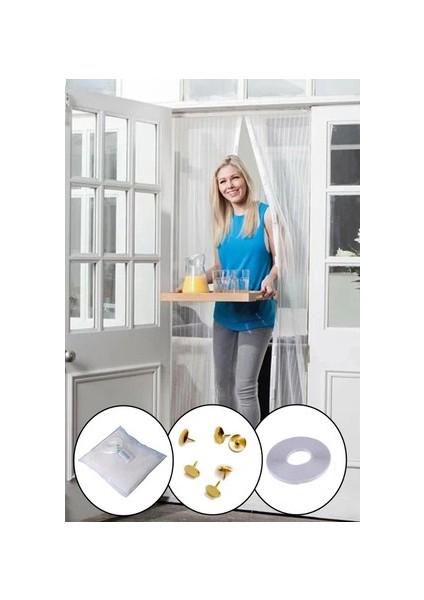 Mıknatıslı Kapı Sinekliği Tül Perde 105 x 205 cm fiyatları