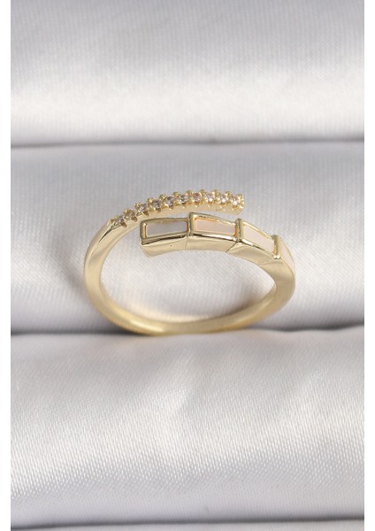 Pirinç Gold Renk Zirkon Taş Detaylı Yılan Model Ayarlanabilir Yüzük fiyatları