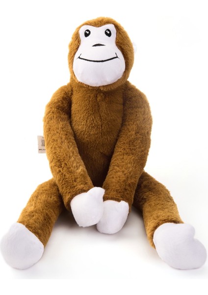 Soft Cırtcırtlı Maymun Figürlü Yastık - Kahverengi - 90X15 cm modelleri