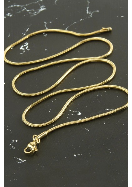 Silindir Zincir Çelik Kolye 55 cm