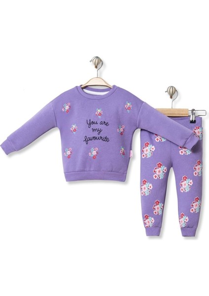 You Are Baskılı Üç Iplik Şardonlu Alt Üst Takım - Lila - 18 Ay - MYS5253-LILA-18 Ay Lila