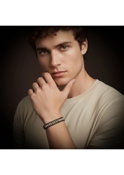 Dalmaçya Jasper & Hematit Çelik Örgülü Deri Bileklik 33512B22D3 fiyatları