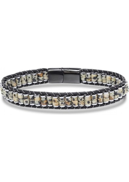 Dalmaçya Jasper & Hematit Çelik Örgülü Deri Bileklik 33512B22D3 fırsatları