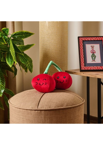 Soft Kiraz Figürlü Yastık - Kırmızı - 25 cm
