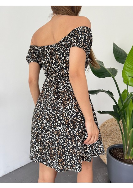 Madonna Yaka Leopar Desenli Elbise modelleri