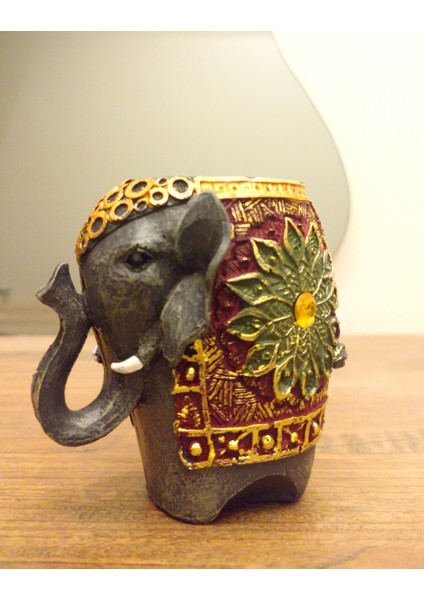 Motifli Fil Biblo Ev Dekor Hediyelik Eşya