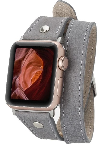 Apple Watch Uyumlu Deri Kordon 42-44-45MM Slim Dt Strst9