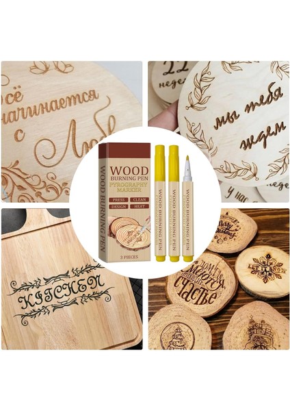 Ahşap Yakma Kalemi Seti (3'lü) - Dıy Projeleriniz Için Kömürleşme Efektli Scorch Marker Dıy Projeleriniz Için Kömürleşme Efektli Scorch Marker