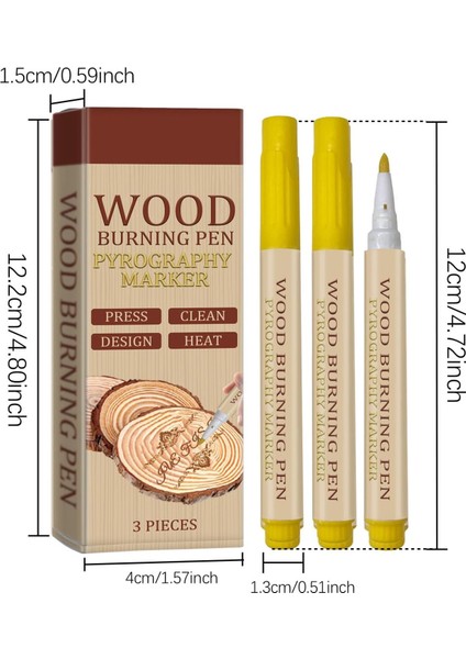 Ahşap Yakma Kalemi Seti (3'lü) - Dıy Projeleriniz Için Kömürleşme Efektli Scorch Marker Dıy Projeleriniz Için Kömürleşme Efektli Scorch Marker fiyatları