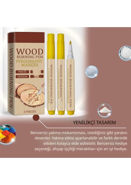 Ahşap Yakma Kalemi Seti (3'lü) - Dıy Projeleriniz Için Kömürleşme Efektli Scorch Marker Dıy Projeleriniz Için Kömürleşme Efektli Scorch Marker modelleri