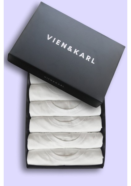 Erkek Beyaz 6'lı Premium Kutuda Pamuk Atlet