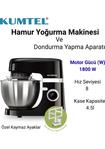 Sm-02 1800 W 4.5 Lt Hamur Yoğurma Makinesi