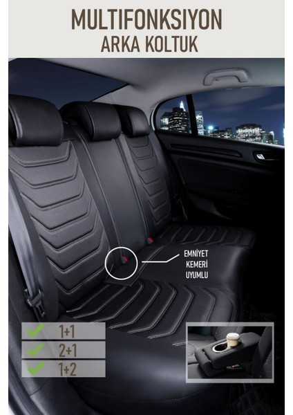 Dacia Sandero Stepway Deri Oto Koltuk Kılıfı Ön Arka Takım Antalya Seri Siyah Beyaz Scr fiyatları