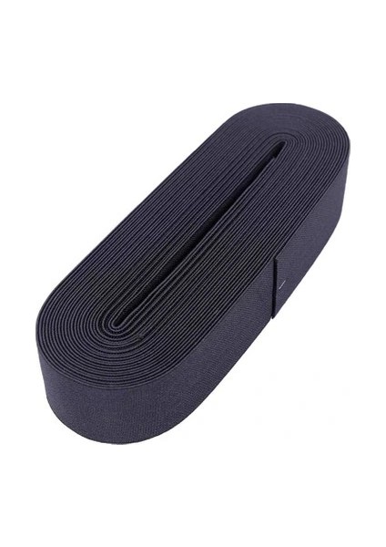 Siyah - 4cm Paça Lastik Yassı Geniş 10MT.
