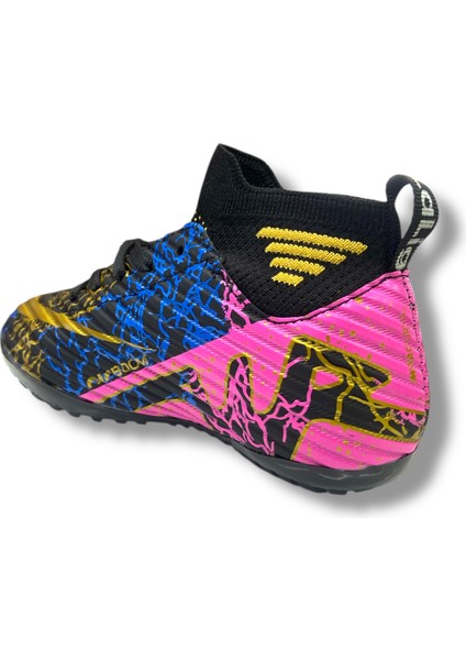 Çocuk Çoraplı Halısaha & Krampon Ayakkabı Siyah Gold Desenli fırsatları