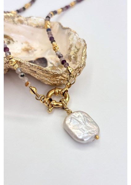 Moon Flow No:1 Altın Kaplama Kolye