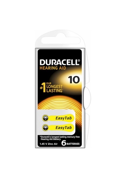 Duracell 10 Işitme Cihazı Kulak Pili 6 Parça Kutu