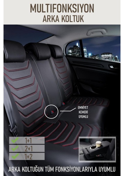 Chevrolet Lacetti Deri Oto Koltuk Kılıfı Ön Arka Takım Antalya Seri Siyah Kırmızı Scr fiyatları