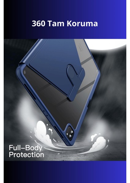 iPad Pro 11 Inç 2025 M5 Çipli 360 Derece Dönebilen Standlı Pino iPad Tablet Kılıfı indirimleri