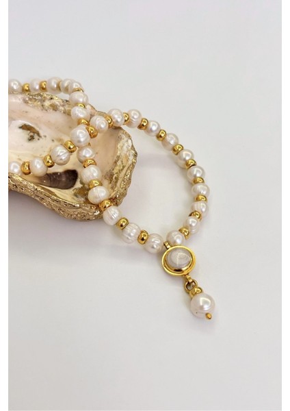 Moon Shell No:1 Altın Kaplama Kolye