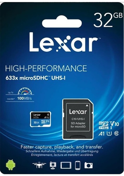32GB A1 V10 U1 Hafıza Kartı + Adaptör