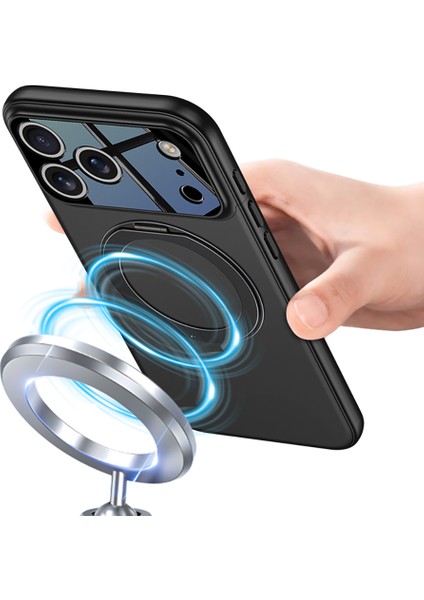 Apple iPhone 17 Pro Kılıf M-Safe Şarj Özellikli 360 Derece Standlı Çift Parçalı Zore Torino Kapak modelleri
