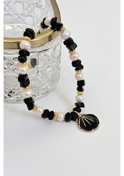 Noir Pearl No:1 Altın Kaplama Kolye