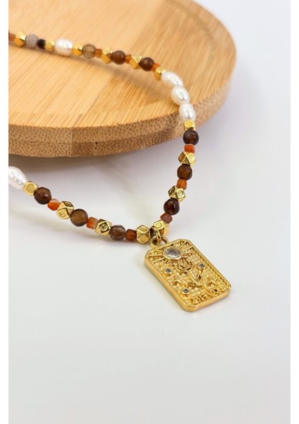 Solar Veil No:1 Altın Kaplama Kolye