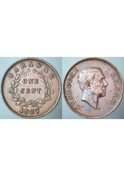 Sarawak 1 Cent 1927 (British Malaysia) 24 Mm.