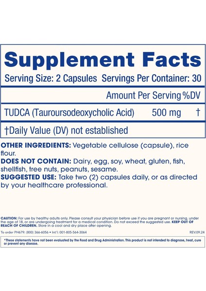 Pure Tudca Liver Bile Salts Clinically Studied Third-Party Tested 60 Caps fırsatları