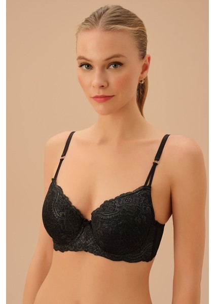 Siyah Adore Balkonet Sütyen