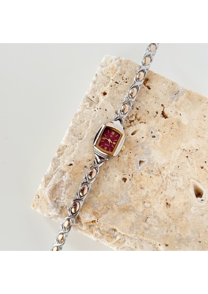 Arion Gold Gümüş Saat Bordo fiyatları