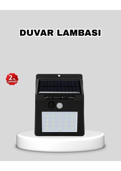Güneş Enerjili 20 LED Hareket Sensörlü Lamba – IP65 Su Geçirmez Dış Mekan Aydınlatma