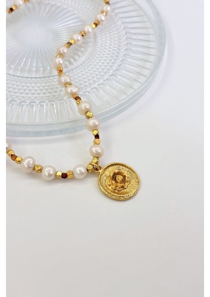 Roselle Pearl No:1 Altın Kaplama Kolye