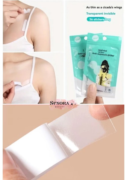 36 Parça Şeffaf Elbise Sabitleyici Bant Dekolte Abiye Takı Gelinlik Elbise Sütyen Kaydırmaz Bandı fiyatları