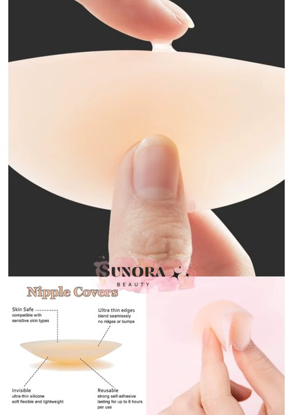 Silikon Göğüs Ucu Kapatıcı Gizleyici Ten Rengi Meme Ucu Kapatıcı Bant Aparat Nipple Pad