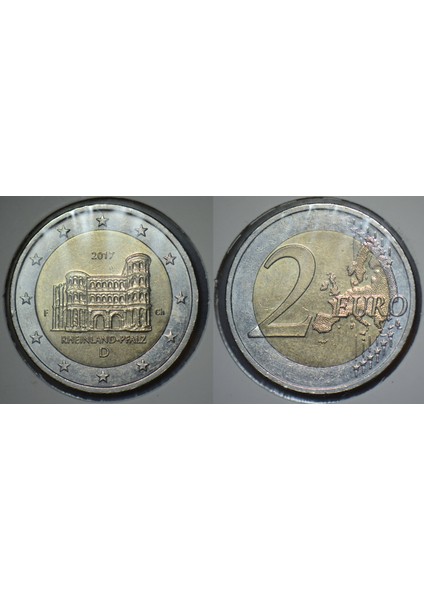 Almanya 2 Euro 2017 F Hatıra. Rheınland-Pfalz. Kapamada Çilaltı.