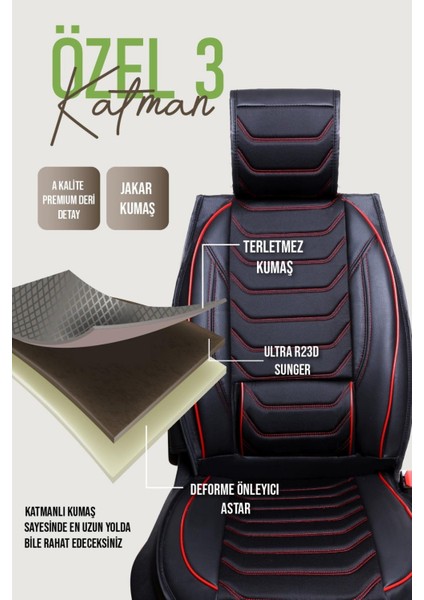 Honda Legend Deri Oto Koltuk Kılıfı Ön Arka Takım Antalya Seri Siyah Kırmızı Scr indirimleri