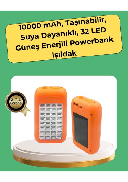 10000 Mah Güneş Enerjili Taşınabilir Şarj Cihazı ve Aydınlatma Cihazı