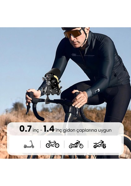 Gidon Bağlantılı Güneş ve Yağmur Korumalı 360° Derece Ayarlanabilir Motosiklet Bisiklet Telefon Tutucu - Lisinya indirimleri