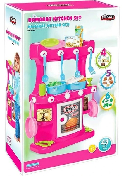 03 335 Hamarat Ayaklı Mutfak Seti Pembe