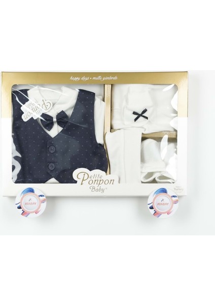 Kapüşonlu Şişme Yelekli Tıger Nakışlı Iki Iplik Üçlü Alt Ült Takım - MDR228-LACIVERT-2 Yaş Lacivert