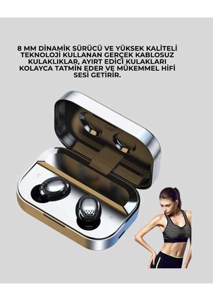 Gerçek Kablosuz Kulaklık – Bluetooth 5.0, Şarj Kutulu, Parmak Izi Kontrollü indirimleri