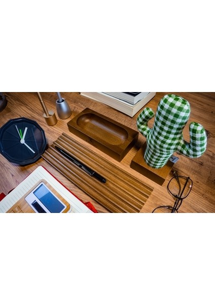 Woody Üçlü Ofis Seti Açık Kahverengi