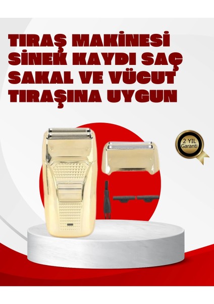 Erkek Saç Sakal Tıraş Makinesi Kablolu Altın Renk Dayanıklı