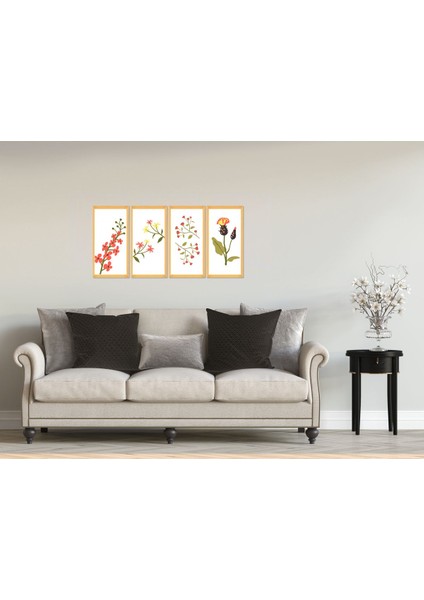 4 Parça Duvar Dekoru - Salon Oturma Yatak Odası Mutfak Ofis Antre Için Tablo Çerçeve Görünümlü fiyatları