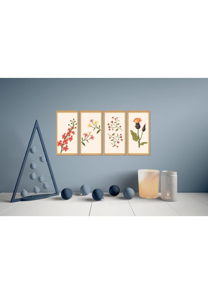 4 Parça Duvar Dekoru - Salon Oturma Yatak Odası Mutfak Ofis Antre Için Tablo Çerçeve Görünümlü modelleri