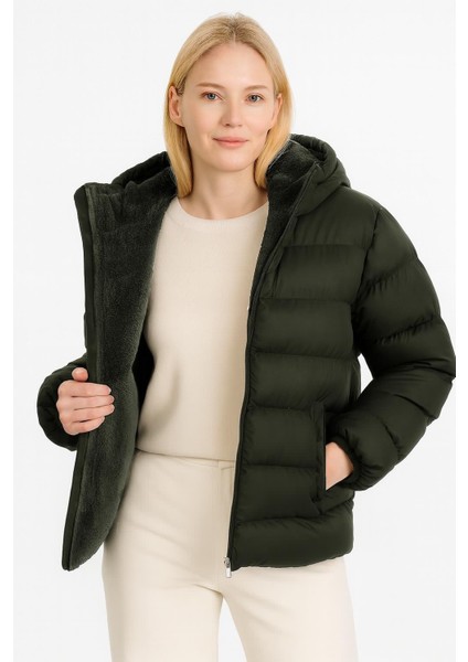 Unisex Içi Kürklü Şişme Mont bol kalıp modelleri