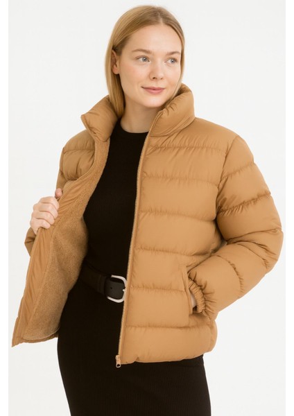 Unisex Içi Kürklü Şişme Mont bol kalıp fırsatları