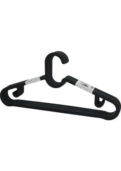 10PCS Plastik - Antrasit Gri Elbise Askısı